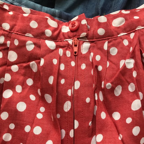 Forever 21 Coral Polka Dot Circle Skirt - Picture 6 of 8